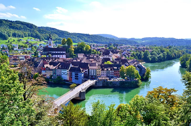 Blick auf Laufenburg/Schweiz Südschwarzwaldradweg